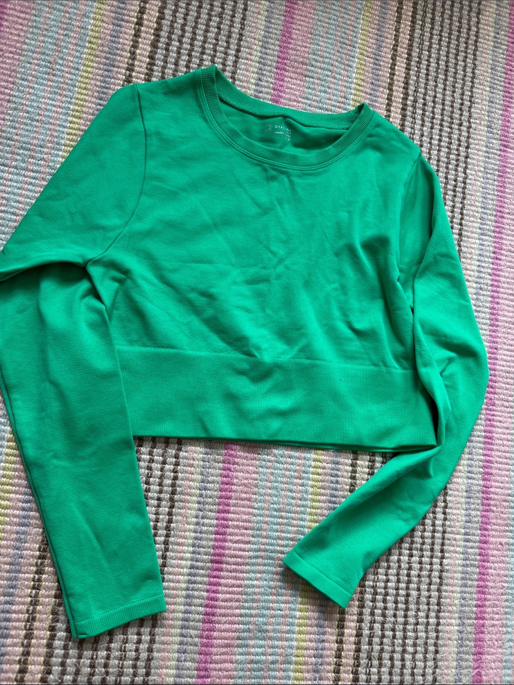 Aerie Bright Green Cropped Long Sleeve